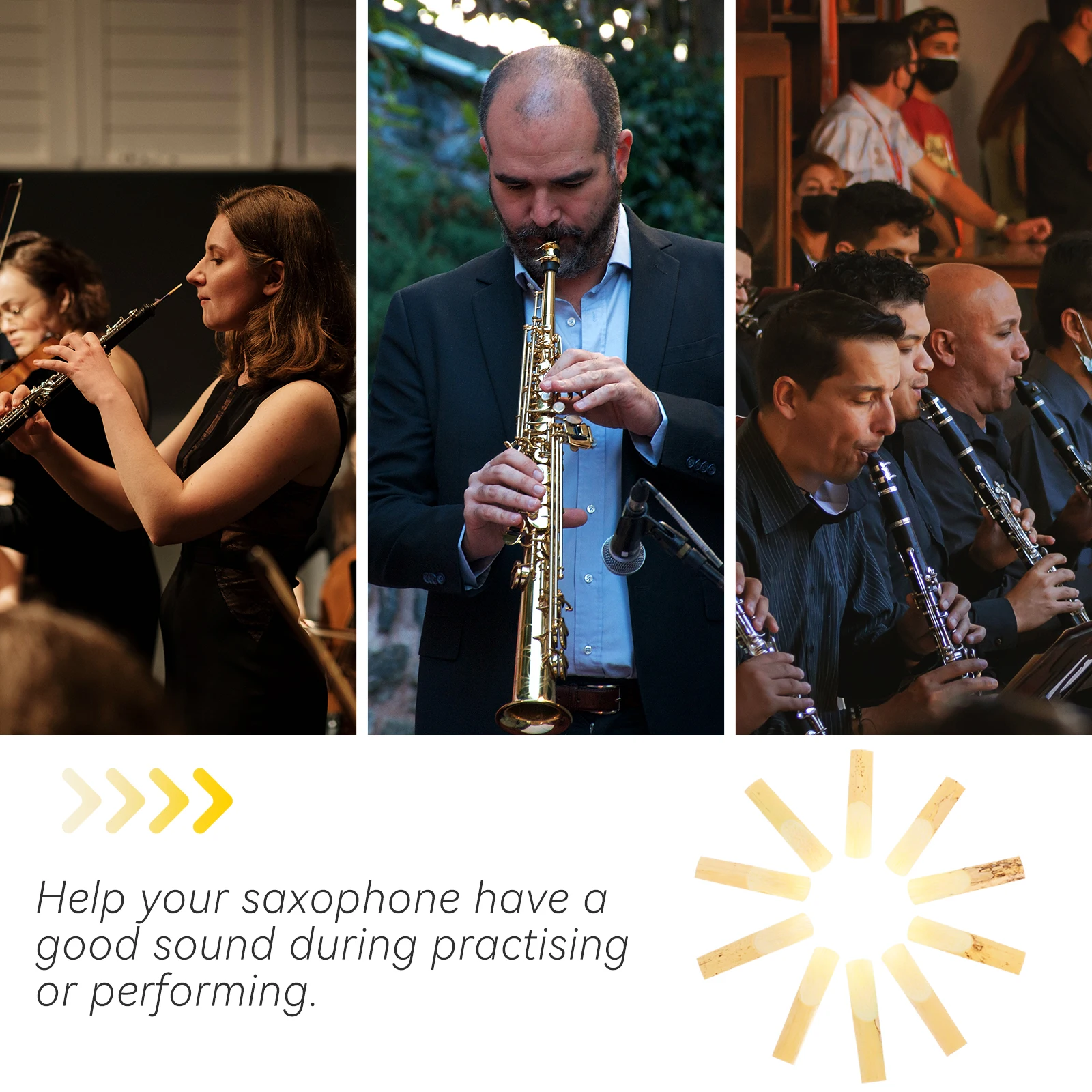 

10 Pcs Ten Reeds Clarinet Tenor Saxophone Musical Instrument Accessories Folding