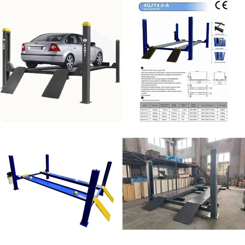 [2026] Car Elevator Lift Manufactured Professional Auto Lift Four Post Car Hoist with One Side Release Workshop Repair Safety