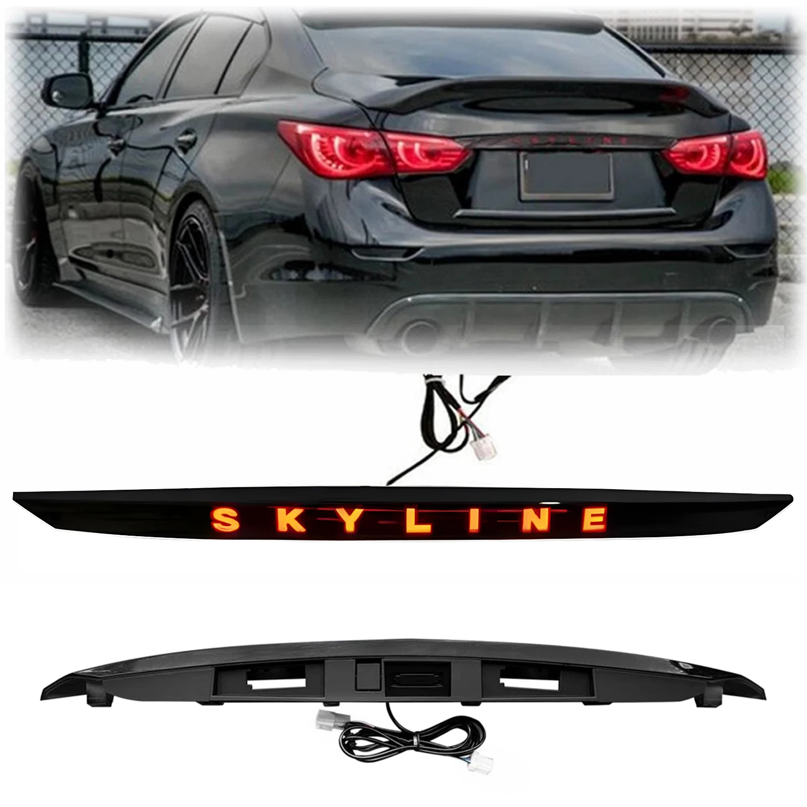 Full-Width Taillights, Black Body For Infiniti Q50 2014-2017