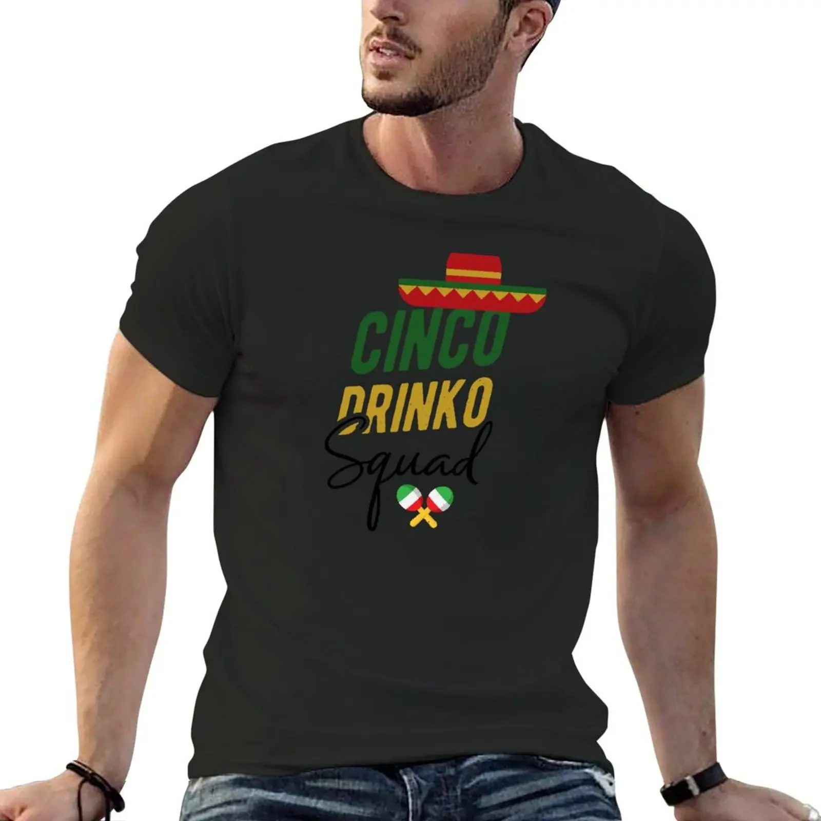 Cinco drinko squad, funny Cinco de mayo sayings for cinco de mayo lovers. T-Shirt blue archive vintage t shirts men tshirt