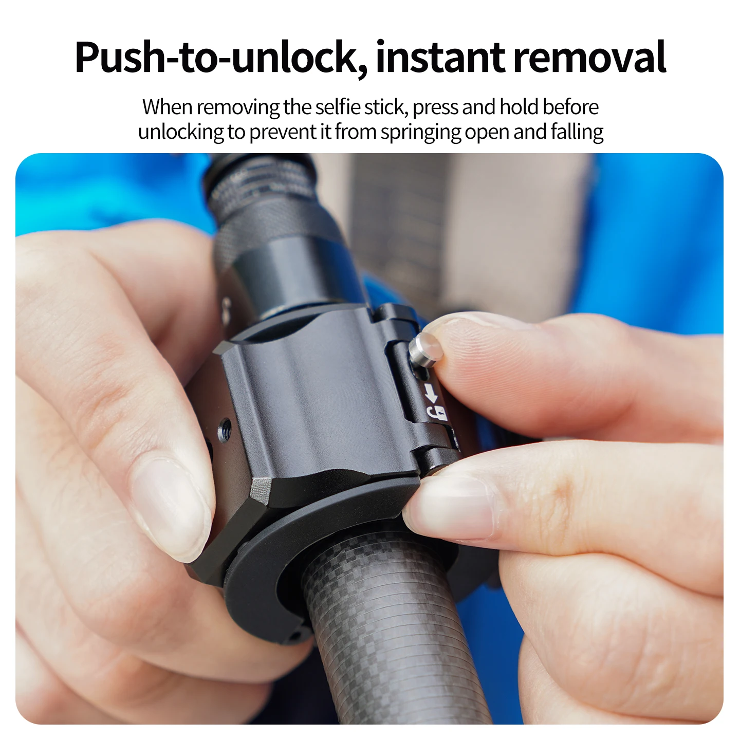 Schnellverschluss-Selfie-Stick-Halter Handgriff Stativhalterung 19-30mm Clip für Insta360 X5 GoPro 13 DJI Action 5 Pro Vlog POV Halterung – Detail 7