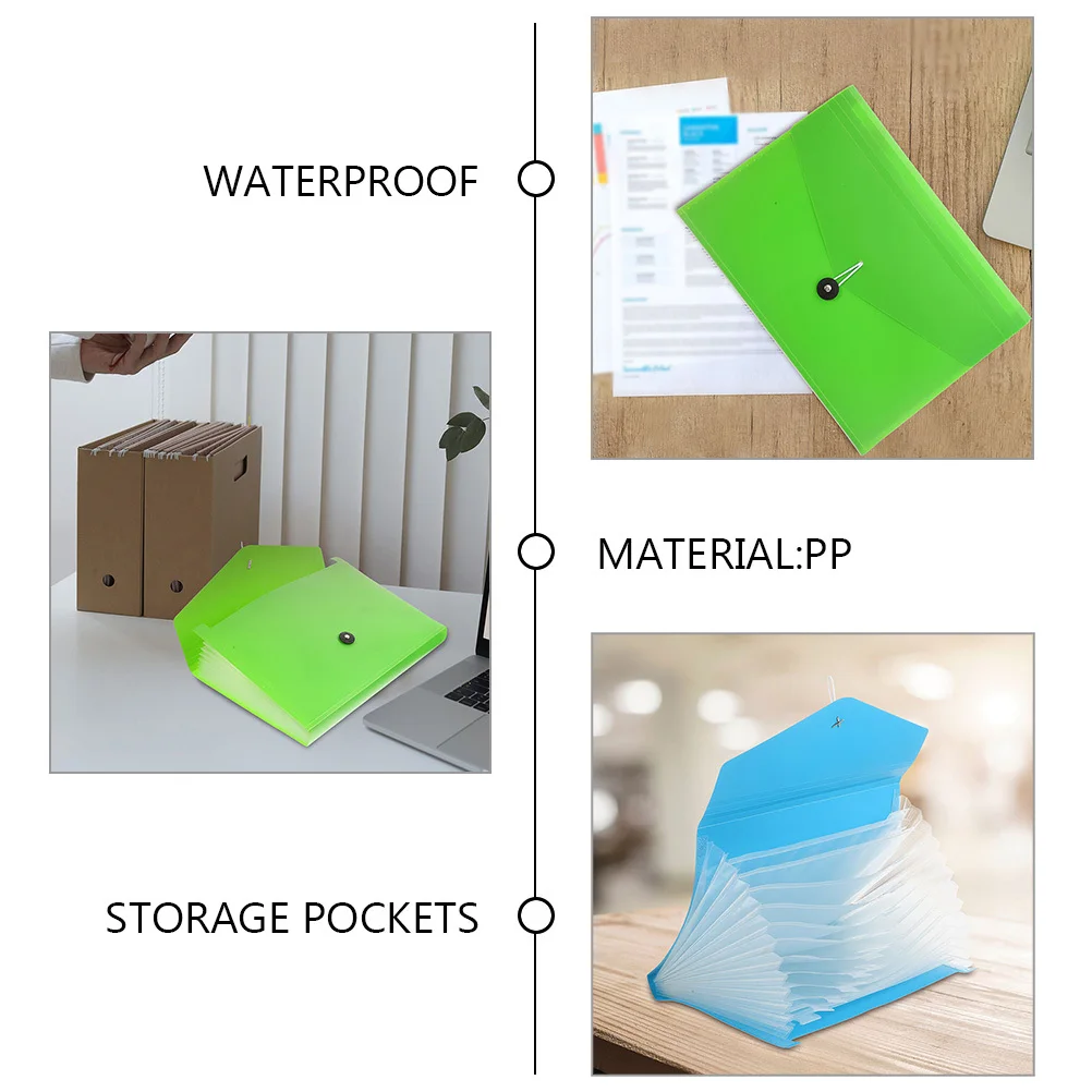 

2pcs Expandable File Folder Accordion Binder For Paper Document Holder Large Capacity Multi Pocket Organizer Portable Data File