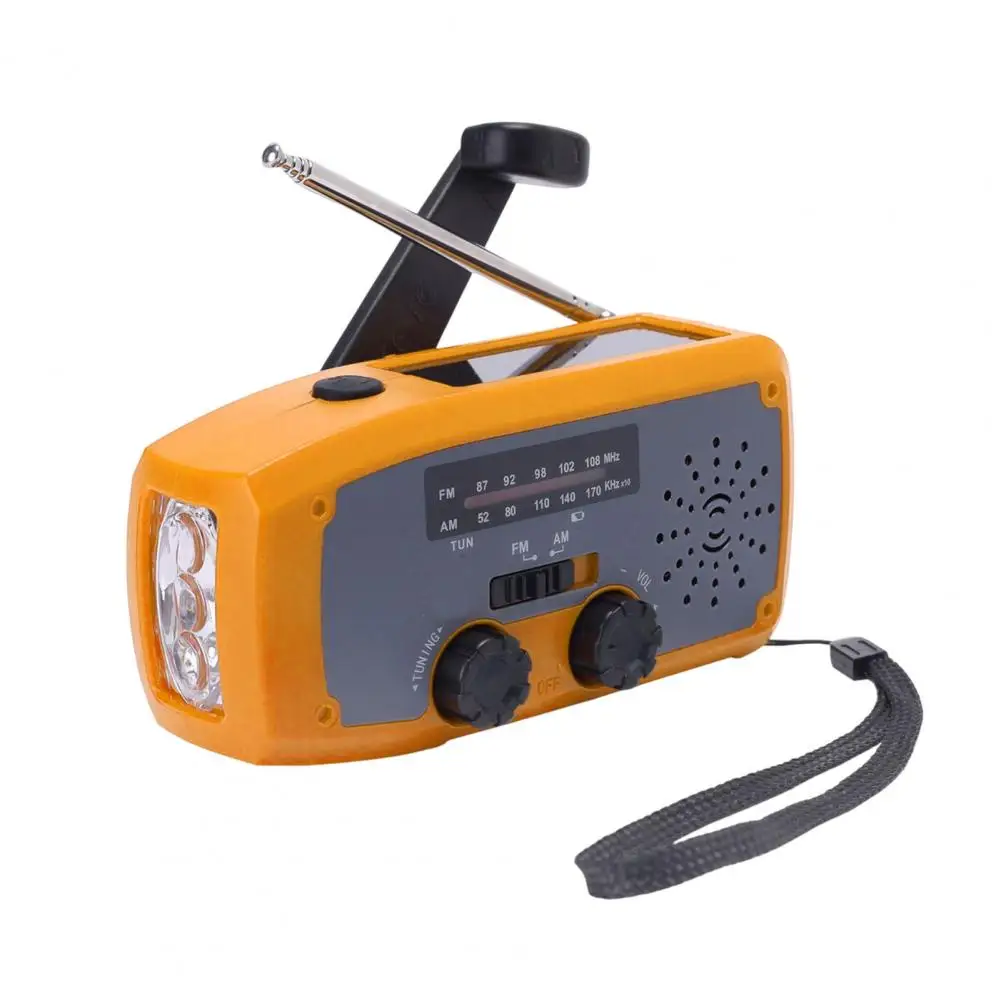 Rechargeable Am/fm Radio Compact Emergency Solar Radio with Led Flashlight Hand Portable Am/fm Radio