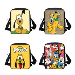 Boy Girls Cute Mickey and Pluto Printed Shoulder Messenger Bag Child Casual Handbag Men Women Phone Bag Shopping Bag