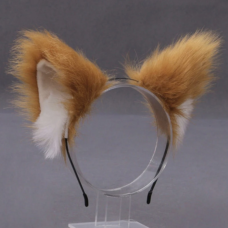 29Styles Plush Fox Cat Ears Hair Hoop Fluffy Masquerade Halloween Cosplay Headwear Party Performance Costume Accessories