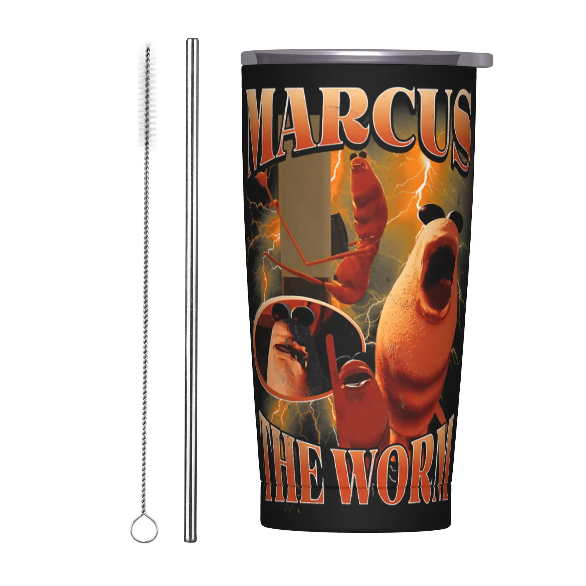

Термокружка-тамблер Marcus The Worm Robert Help Meme с крышкой и соломинкой, вакуумная термобутылка из нержавеющей стали с двойными стенками