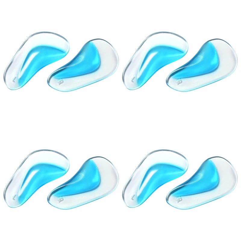 4Pairs/8Pairs/12Pairs Silicone Arch Support Insoles - Washable & Reusable, Comfort Foot Cushions For Shoes And Boots