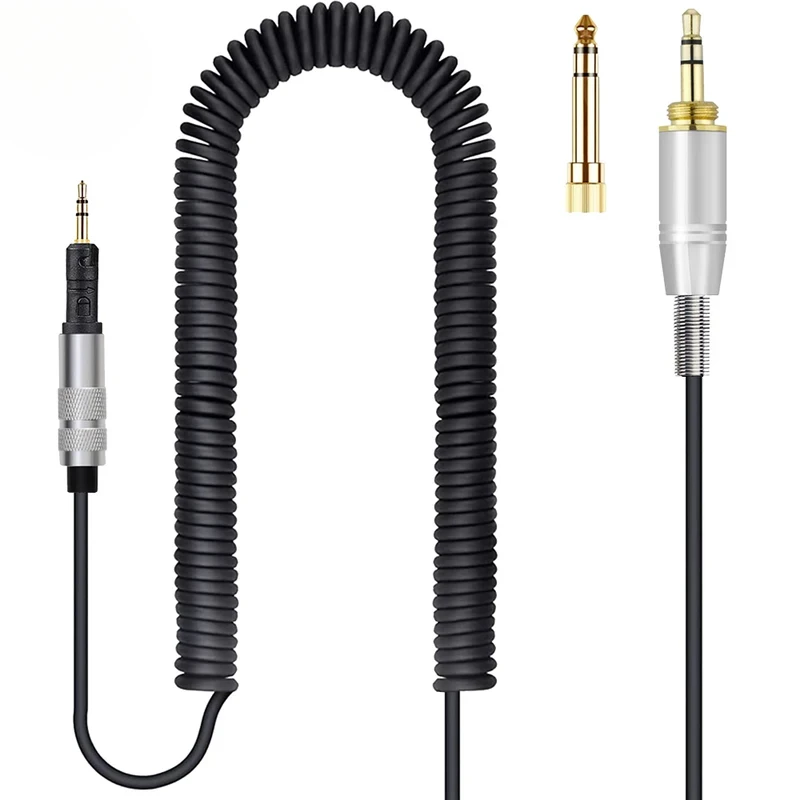 Spring Relief Coiled Replacement Audio Cable For KRK KNS 6400 6402 8400 8402 Studio Monitoring Headphones