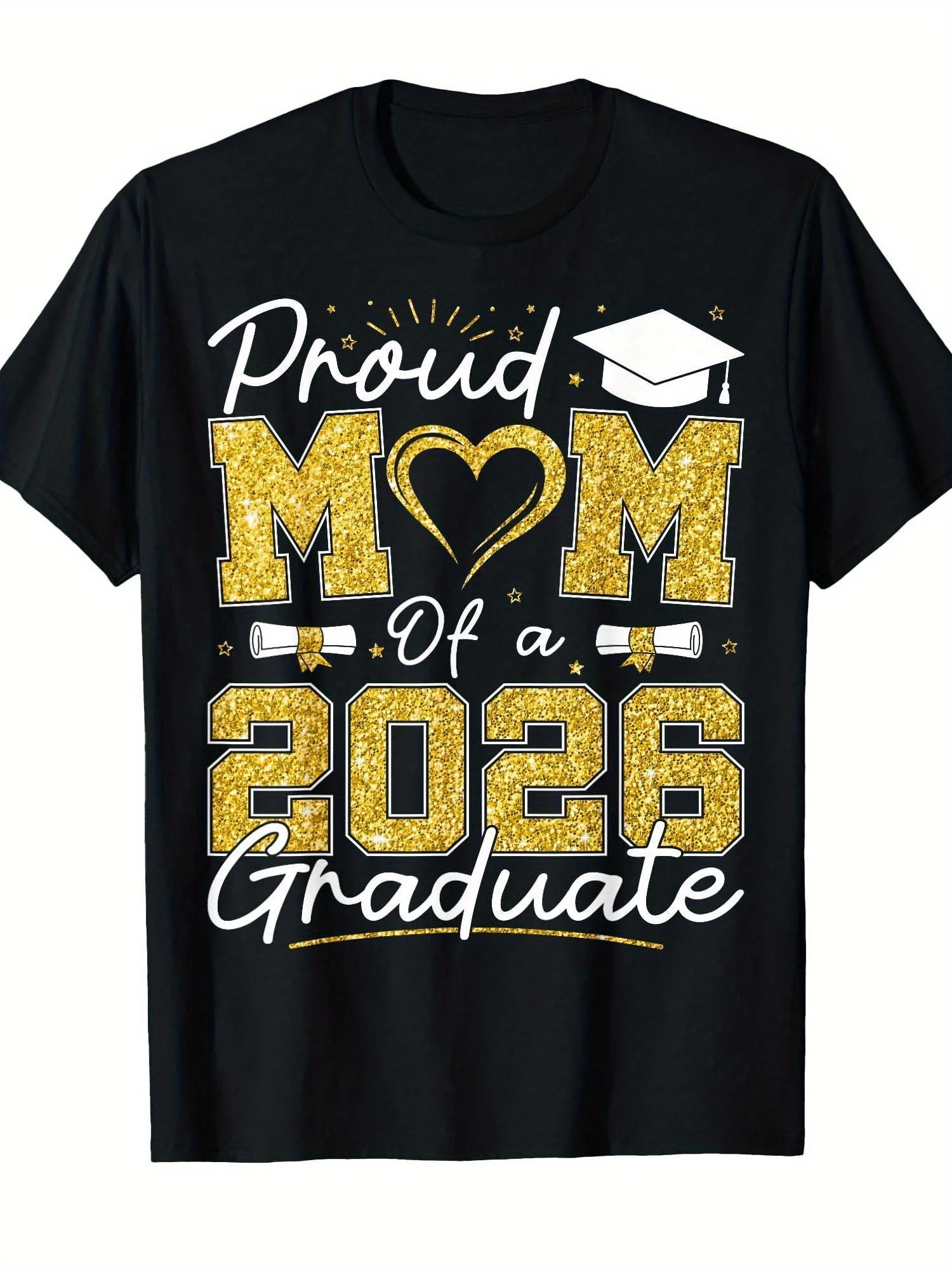2026 Graduates Proud Mom Commemorative T-shirt -2026 Graduation Class Gift Graduation Dress Up and Family Celebration Costume