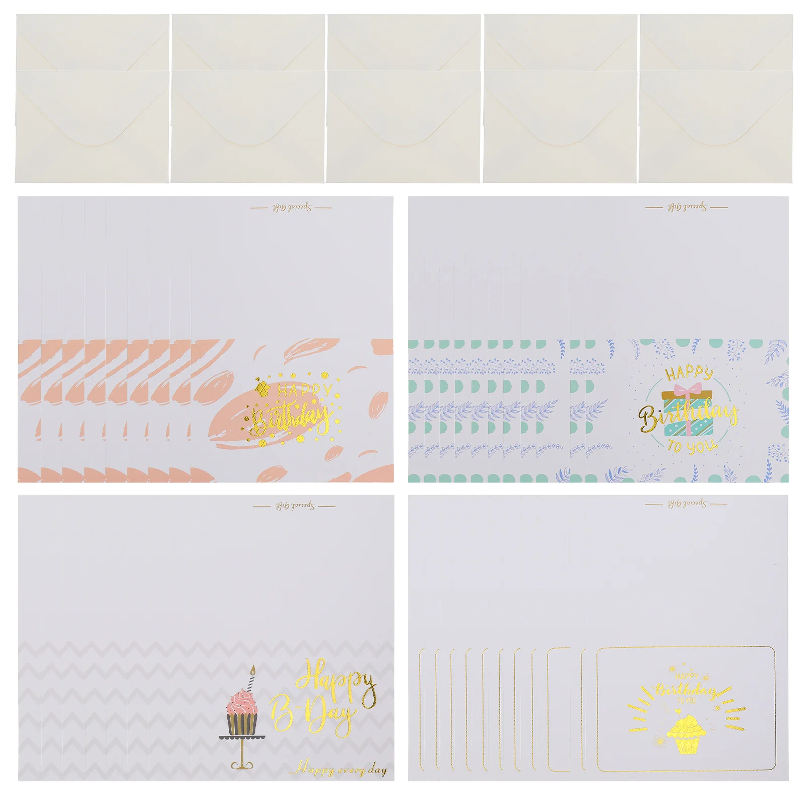 

Elegant Gold Foiled Birthday Cards 12x18cm Size Paper Crafting Gift for Special Occasions Celebrations