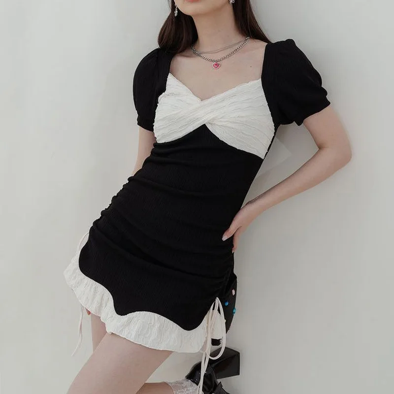 2023 New Summer Fashion Premium V-neck High Waist Tight Fit Slim Fragrant Hot Spring Resort Beach Style One Piece Skirt Swimwear