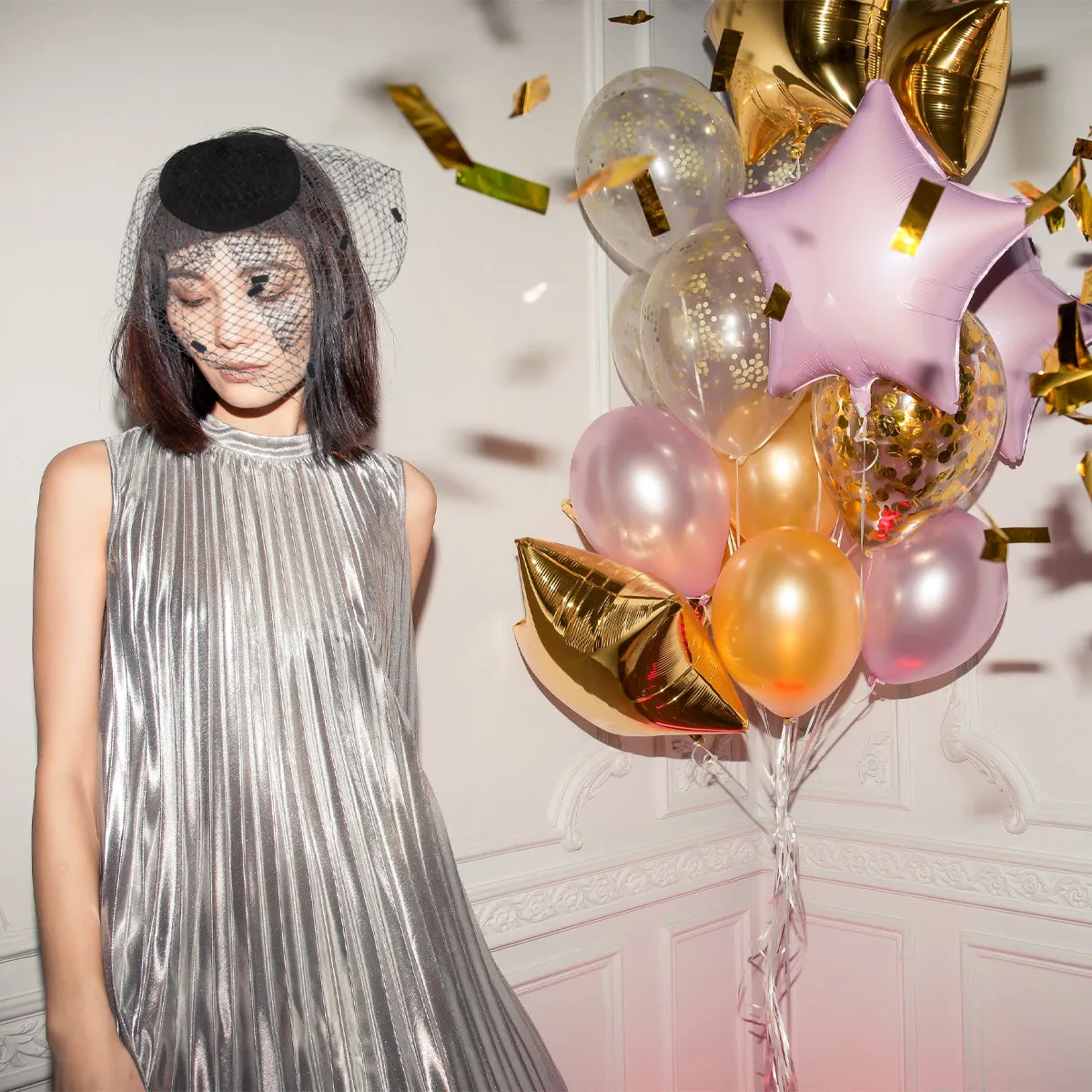 

Black Veil Small Hair Clips Billycock Hat Women Mesh Decoration Lightweight Party Prom Funeral Accessory Veil Hat