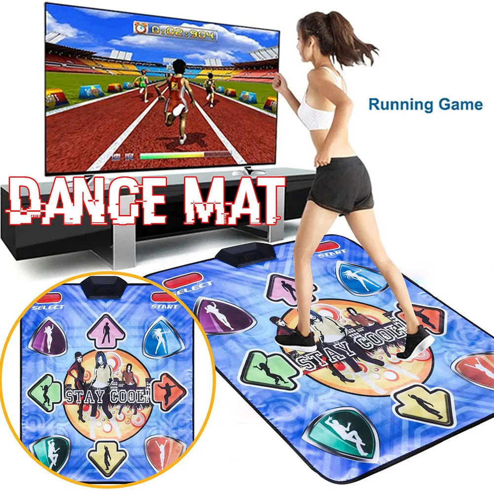 USB Wired Dance Mat Non-Slip Game Fitness Mat with LED Lights Footprint Mobile Step Arcade Exercise Pad for PC Video TV