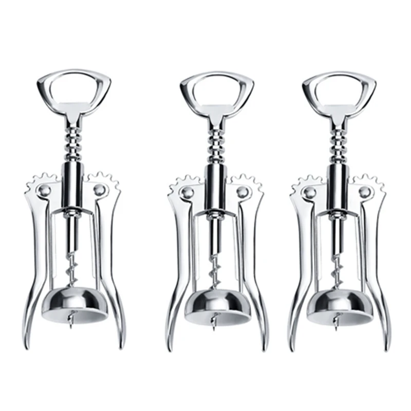 Portable Stainless Steel Red Wine Opener Wing Type Metal Sommeliers Wine Corkscrew Bottle Openers Corkscrews Easy Install