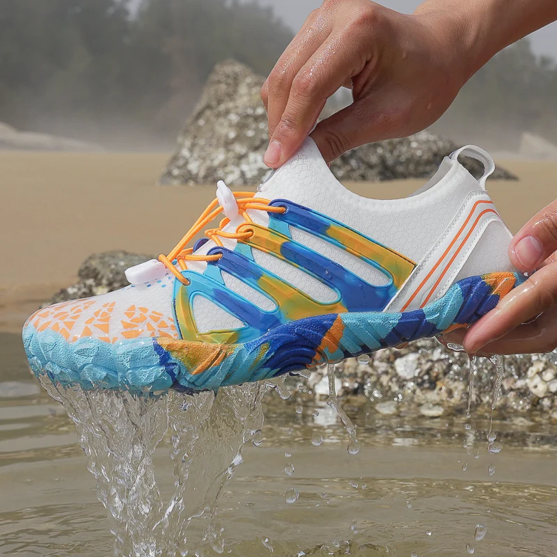 

Летняя обувь цвета морской волны для мужчин и женщин, пляжная обувь для прогулок босиком, обувь для спортзала и фитнеса, обувь унисекс, быстросохнущие кроссовки вверх по течению