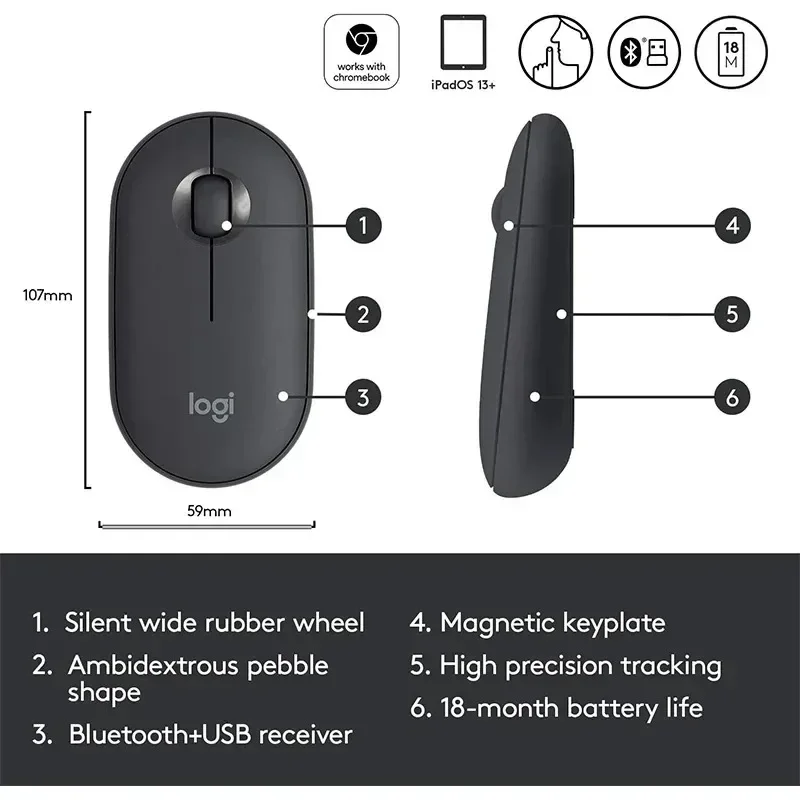 Logitech MX Anywhere 3S/M350/G305 Mouse Nirkabel Bluetooth Dual Mode 2.4GHz Mouse Kantor Berbagai Gaya Untuk Dipilih Mini