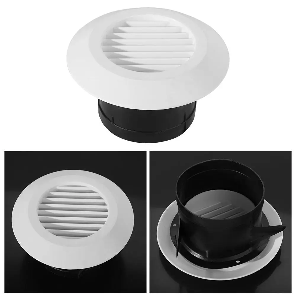 Adjustable Round Air Vent Extract Valve 75-200mm White Air Vent Extract Valve Grille Wall Mount Plastic