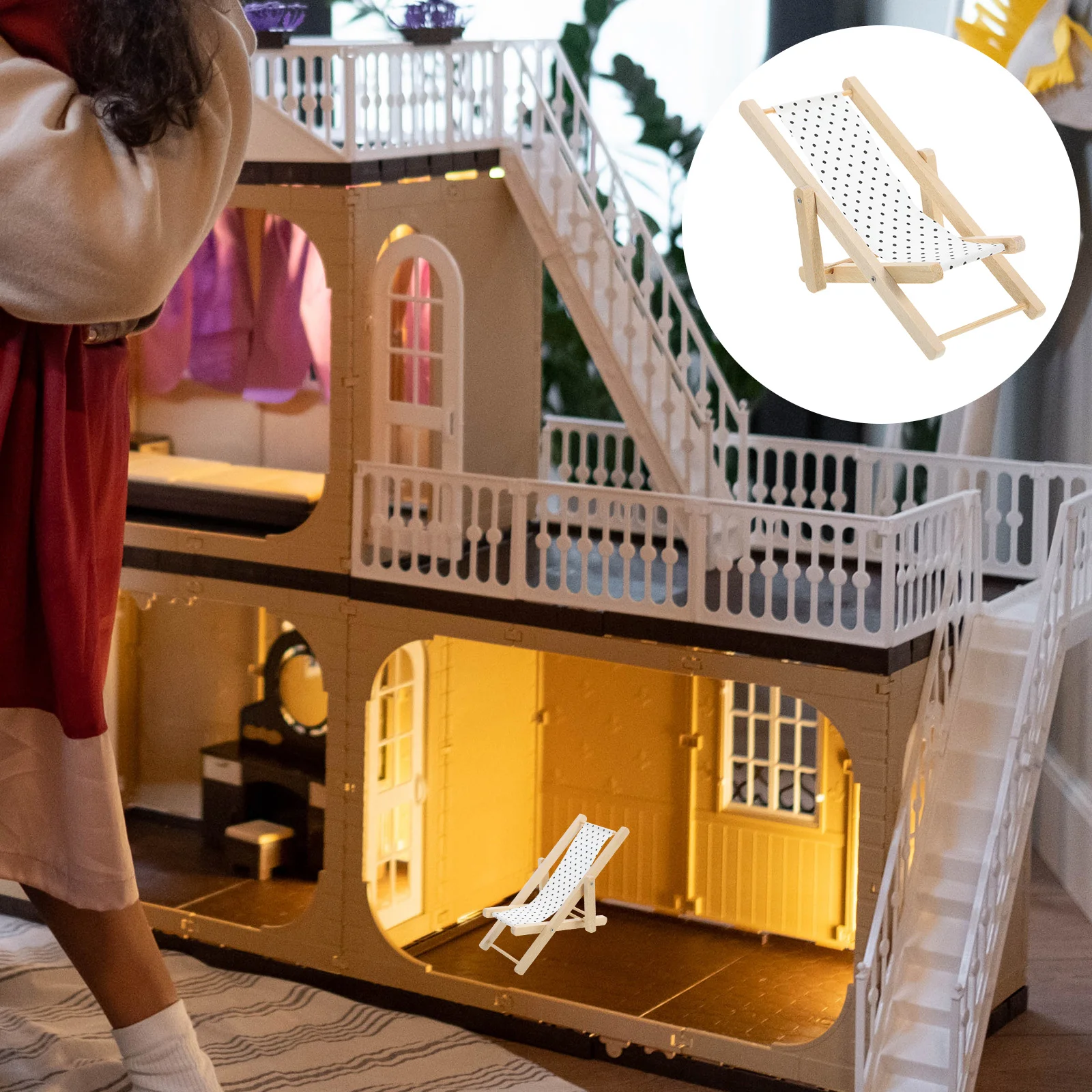 

House Beach Chair Miniature Wooden Beach Chair Miniature Lounge Chair Model mini beach chair mini beach chair model