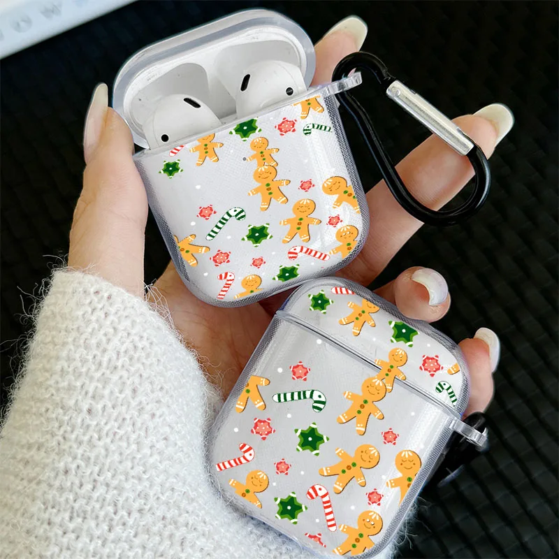 

Christmas Gingerbread Man Pattern Headphone Case for Airpods Pro2 and Pro for AirPods 1or2 3 4 Earphone Cover Gift for Family