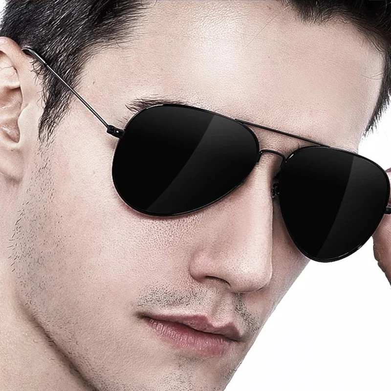 Classic Pilot Men Sunglasses Polarized Vintage Metal Ray Sun Glasses Women Mirror Colors Driving Male Shades UV400