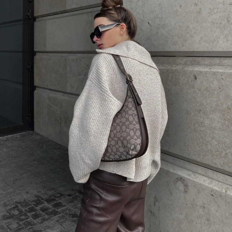 Autumn and Winter Fashion Collar Polyester+Pandex Long Sleeve Pullover Dark Color Women's V-neck Long sleeve T-shirt with Zipper