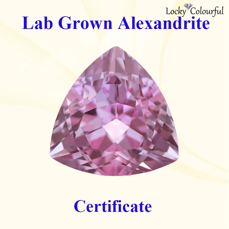 

Lab Grown Alexandrite Stone Purple Color Trillyon Shape Charms Selectable AGL Certificate Beads for Diy Jewelry Making Materials