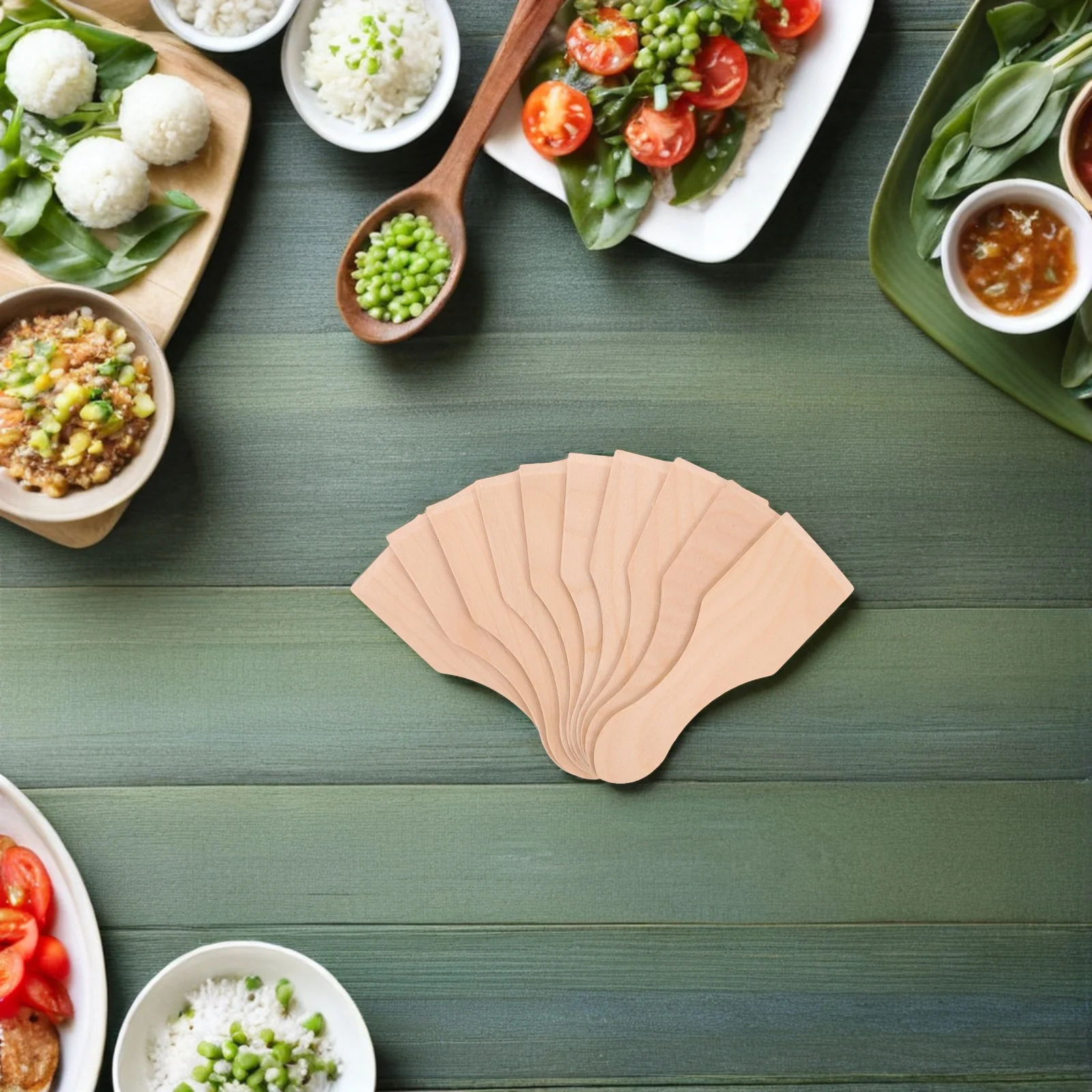 10 Stuks Houten Turner Voor Kinderen Mini Spatel Kinderen Keuken Fantasiespel Koken Gereedschap Realistische Kleine Keukengerei Set