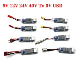 1 szt. Przetwornica DC w XT60 XT30 T wtyczka JST 5.5*2.1 5.5*2.5 9V 12V 24V 40V do 5V USB obniżanie mocy moduł zasilający 5V