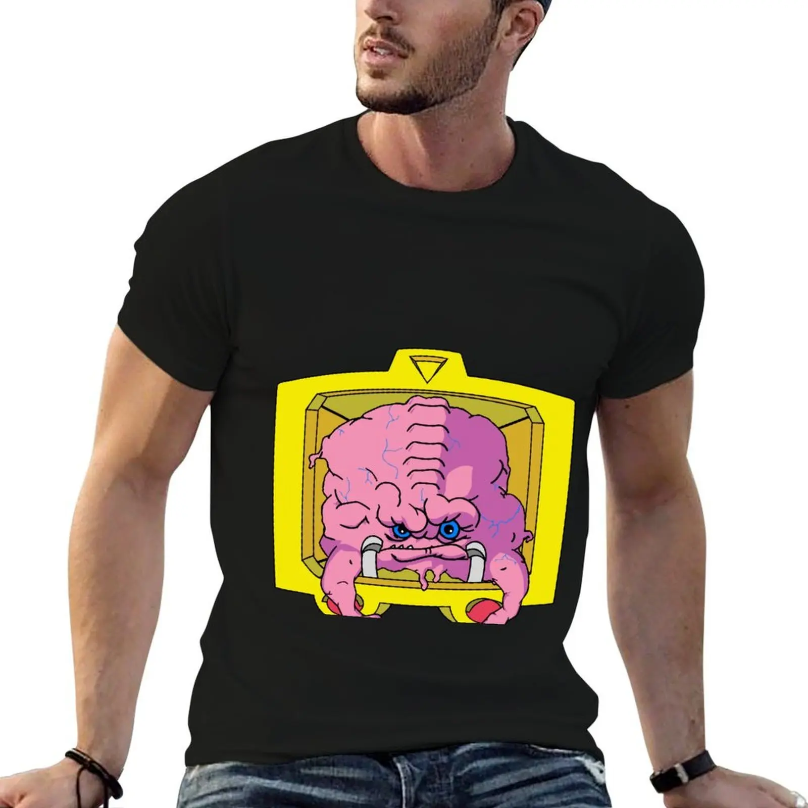 KRANG! T-Shirt Minimalist Plain Crew Neck T-Shirt