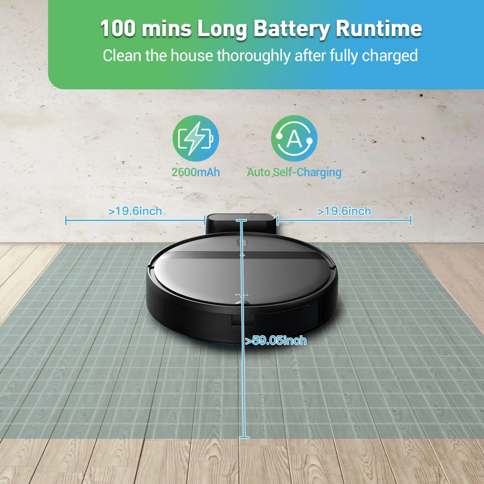 GOOVI G20 Robot Vacuum Cleaner 6000Pa Strong Suction 2500mAh Battery 3in1 Mopping Sweeping Suction Smart Home Support Wifi/alexa