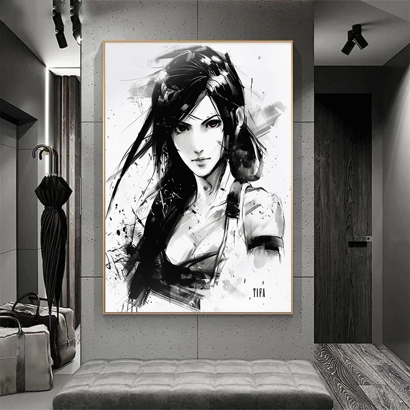 ألعاب الفيديو الكلاسيكية فاينل فانتسي السابع شخصية المشارك المائية يطبع حائط لوح رسم الفن صور ديكور غرفة المنزل لعبة #3