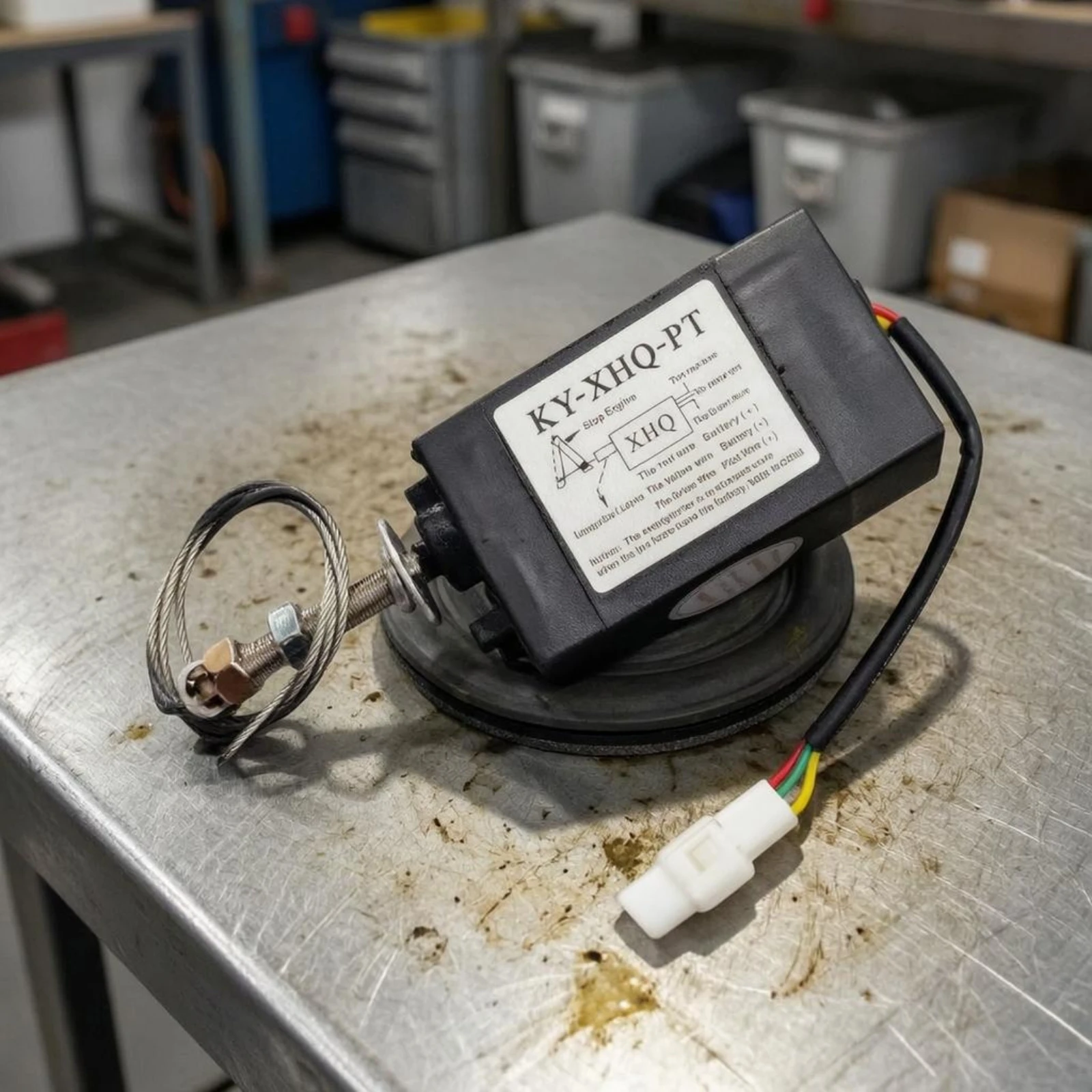 Engine Engine Stop Solenoid 300 N Pulling Force Generator Shutdown Solenoid Steel Wire Rope White Connector
