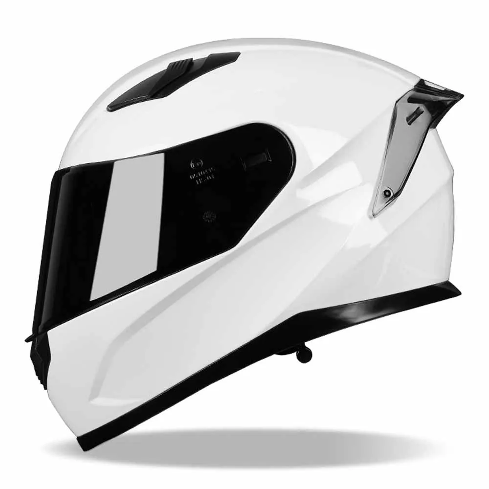 White Full Face Tail Biker Helmets Wear-Resistant Motorcycle Equipment Breathable Head Protection Anti-Fall Motocross Kask M-3XL