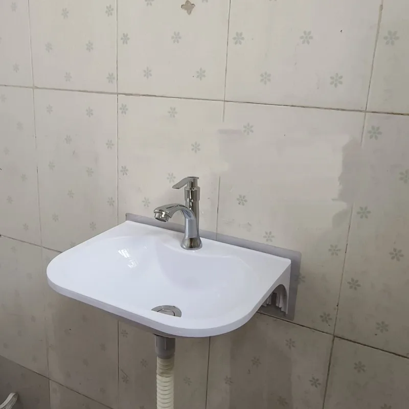 No Punching Wall-mounted Washbasin, Plastic Simple Washbasin, Rental House Washroom, Bathroom, Wall-mounted Sink