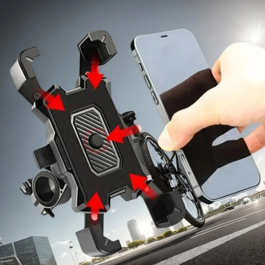 

360° Rotatable Phone Mount - Universal Shockproof Holder for Bicycle Motorcycle (iPhone Samsung Xiaomi)
