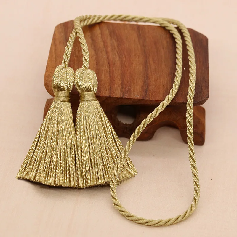 2-10Pcs 54cm Lange Seil Doppel Fringe Trim Quasten Handgemachte Seide Lesezeichen Quaste Für Vorhang Dekoration DIY handwerk Nähen Liefert – Detail 9