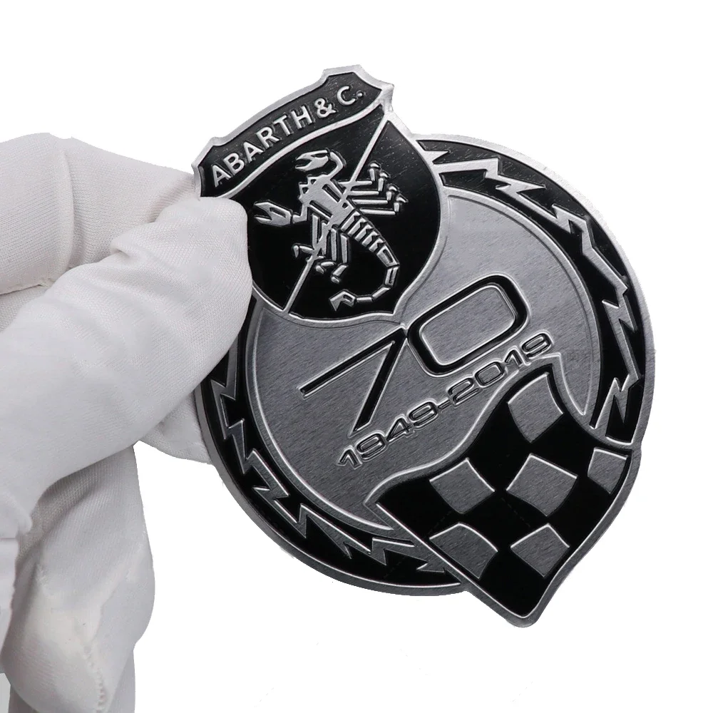 ملصق شعار شارة صندوق السيارة ملصق خارجي للجسم بالكامل لملحقات فيات للذكرى السبعين لـ Scorpion Abarth