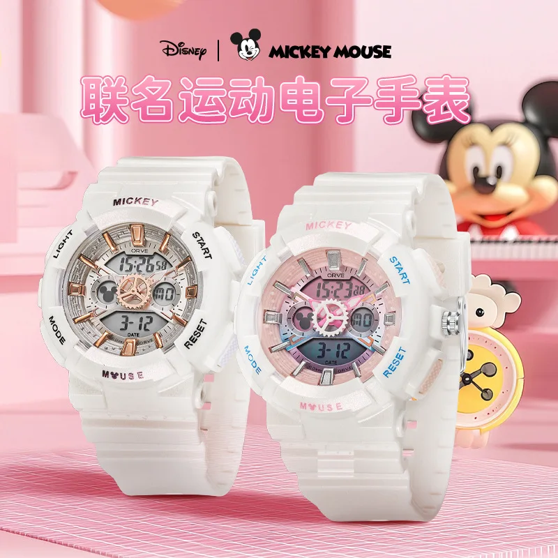 

Оригинальные наручные часы Disney, спортивные электронные часы с Микки Маусом, многофункциональные светящиеся часы для студентов, 329/359