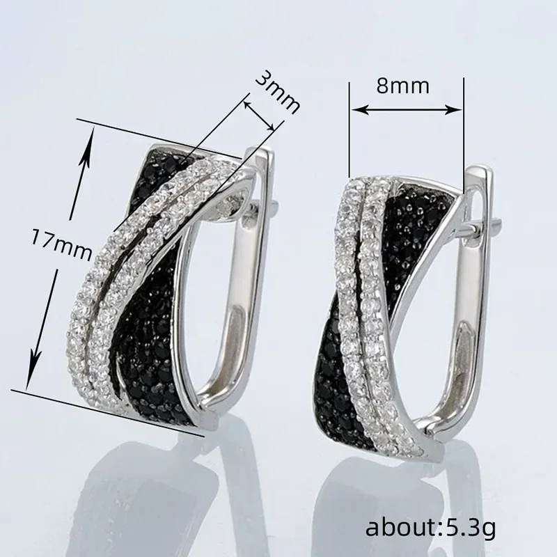 High End Exquisite Cross Fashion Zircon Earrings, South Korea East Gate Temperament  Ear Buckle, Unique Design Earrings