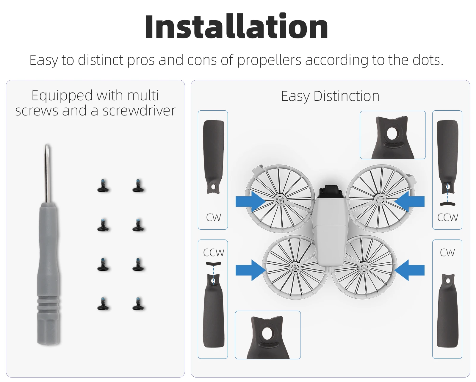 8PCS Colorful 4022F Propeller Props Blade Replacement for DJI Flip Drone Accessory Light Weight Wing Fans