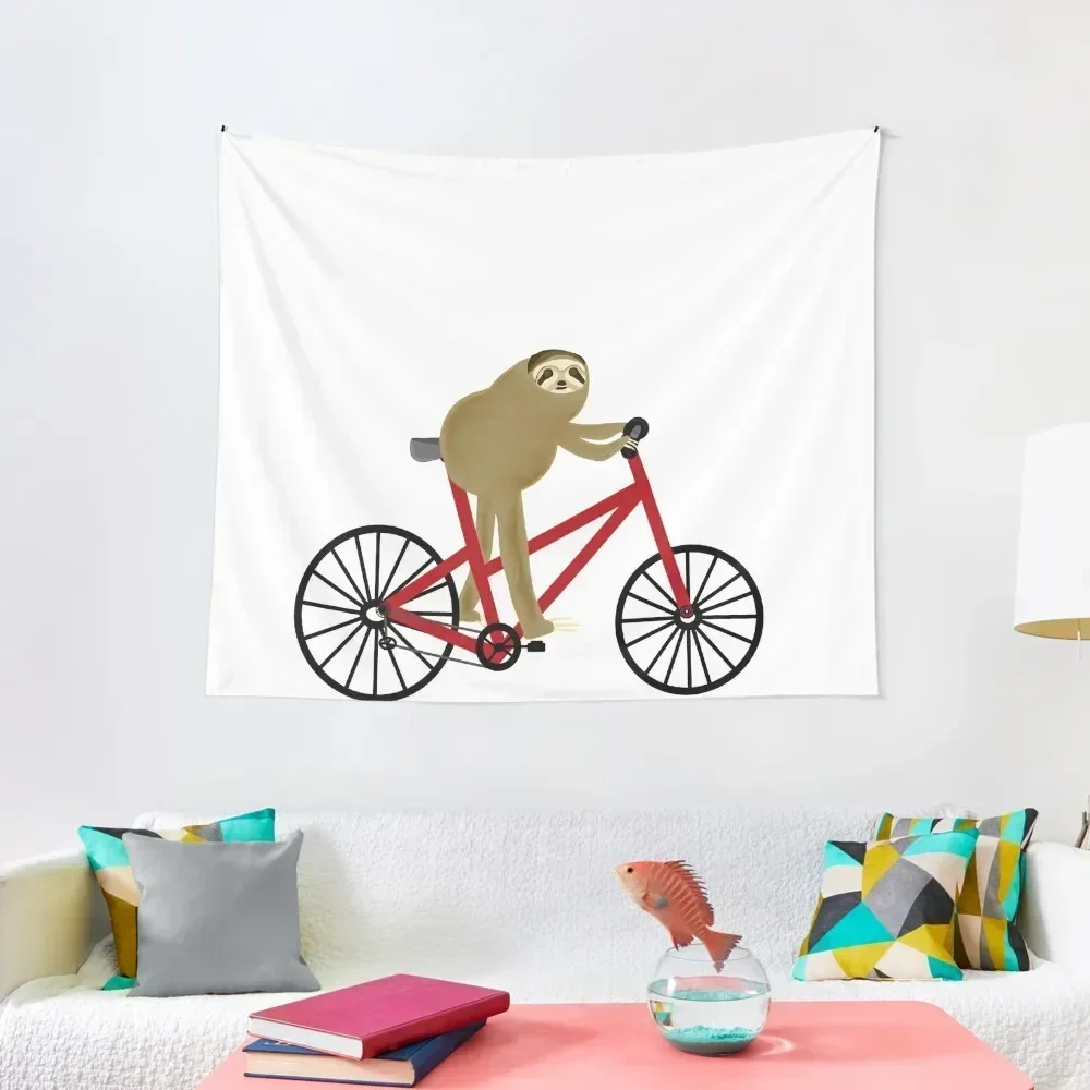 

Sloth Riding A Red Bicycle Tapestry Wall Decoration Items Hanging Wall Outdoor Decoration Tapestry