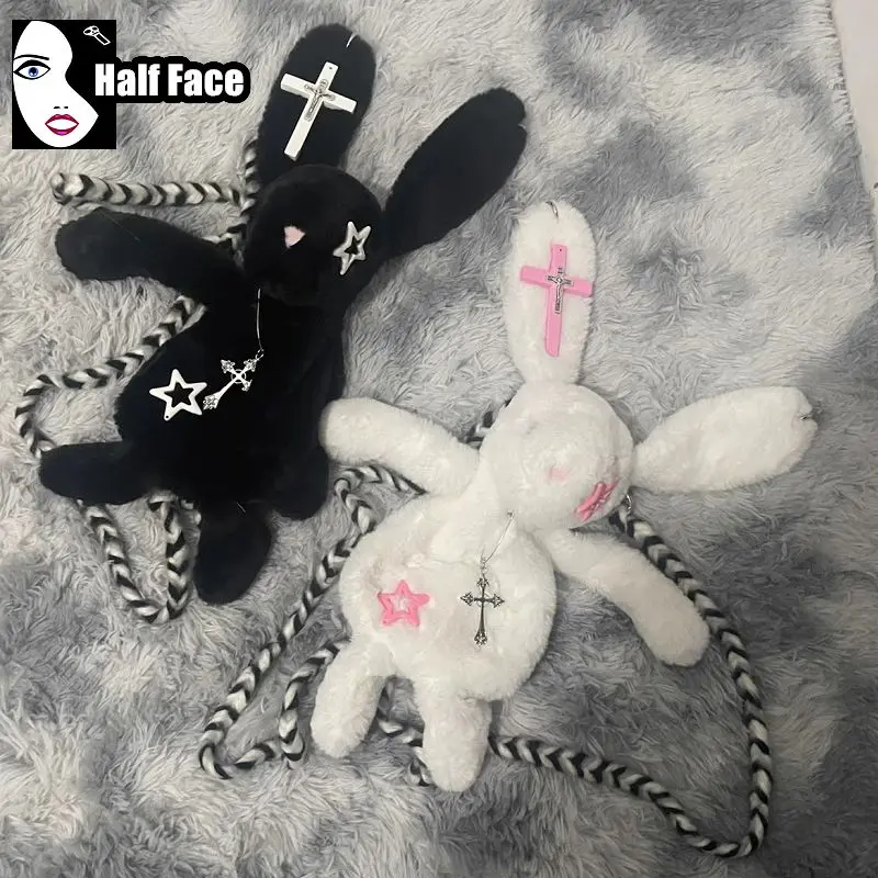 Y2K Spicy Girls Harajuku Women’s Gothic Five Point Star Handbag Lolita Punk Two Shoulder Rabbit Shape Backpack Cross Bags Tote
