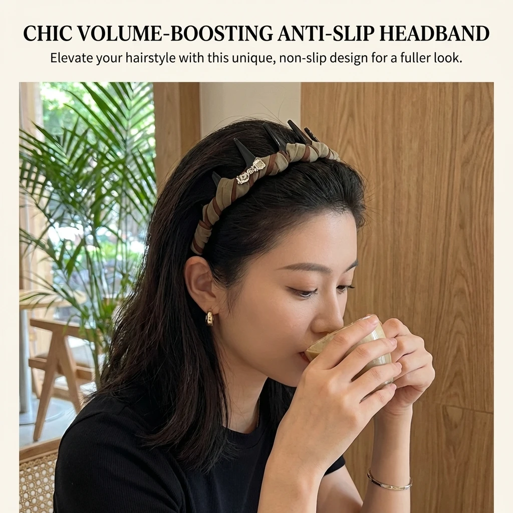 Women's Headband French Style Retro Green Hairband With Comb Elegant High-crown Design Party Tiaras Wedding Hair Accessories
