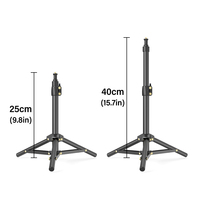 LUXCEO Foldable 40cm Table Tripod Light Stand with 1/4 Screw for Smartphone Camera Video Light Panel Ring Light