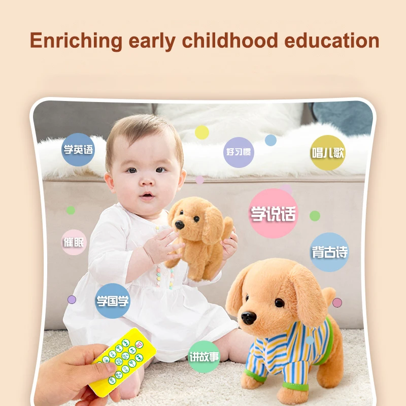 New Simulation Plush Electronic Dog Multifunctional Singing and Learning To Walk Cute Plush Dog Children's Educational Toy Gift