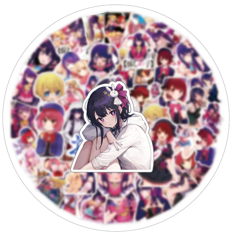 50Pcs Anime Oshi no Ko Cartoon Stickers for Journal DIY, Luggage, Phone Case, Notebook, Pad & Skateboard