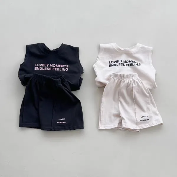 Summer Baby's Set Children's Vest Set Fashion Printed Unisex Baby Sleeveless Shorts Two-piece Set Baby Clothing