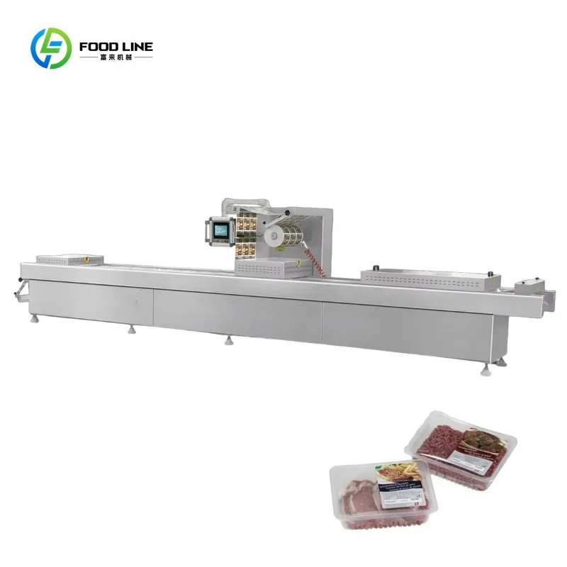 Full Automatic Sausage Dry Meat Packaging Machine Thermoforming Plastic Stretch Film Vacuum Pack Hot Pick