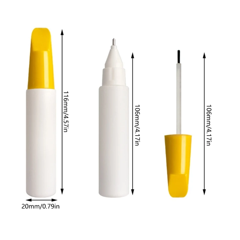 5Pcs Empty Marker Empty Car Paint Repair Pen with Brush Tip, Interchangeable Empty Marker with Brush Tip Applicator
