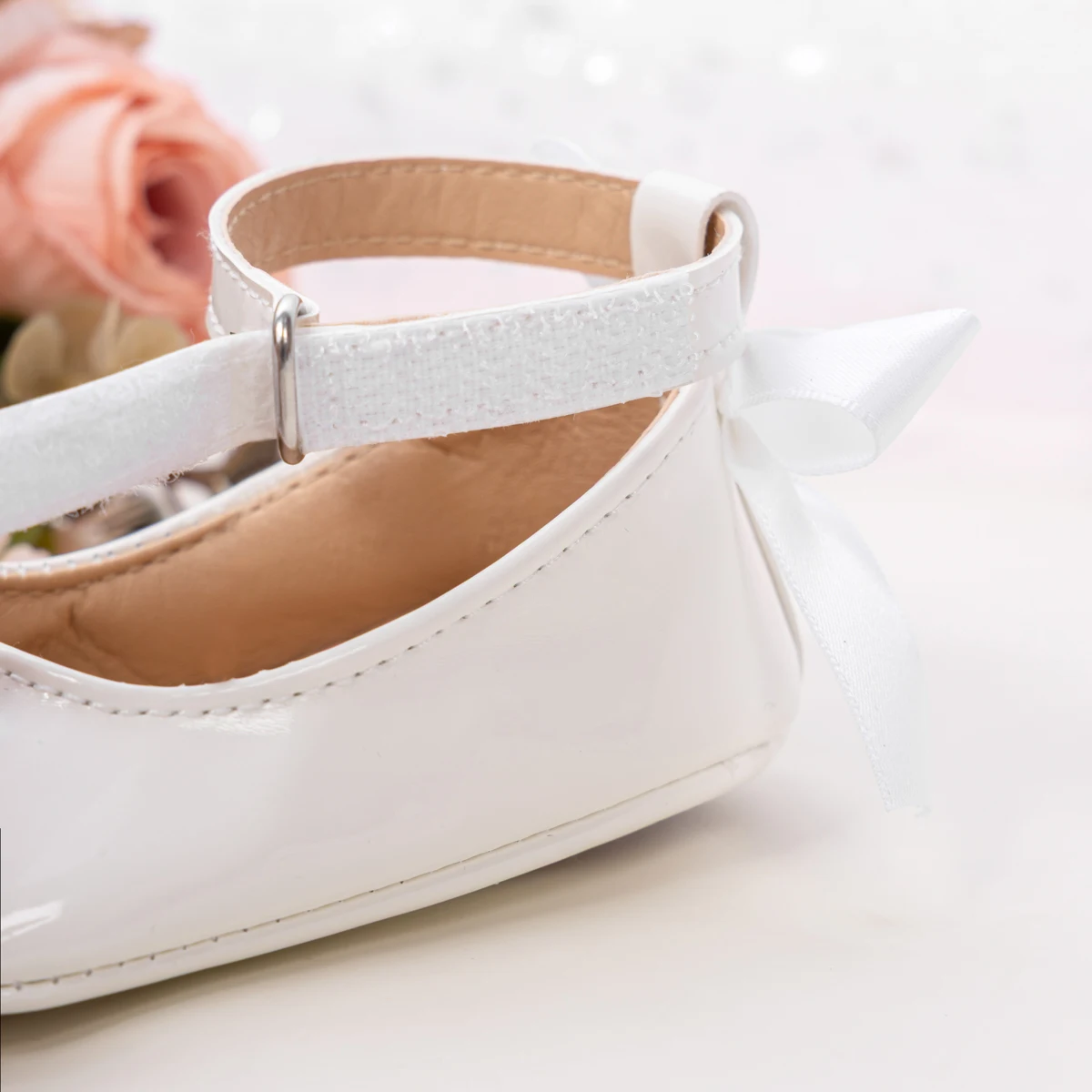 Baby Mädchen Mary Jane Ballerinas aus Lackleder mit Schleife, Prinzessinnen-Kleiderschuhe, rutschfeste weiche Sohle, für Kleinkinder, Prewalker, Party – Detail 10